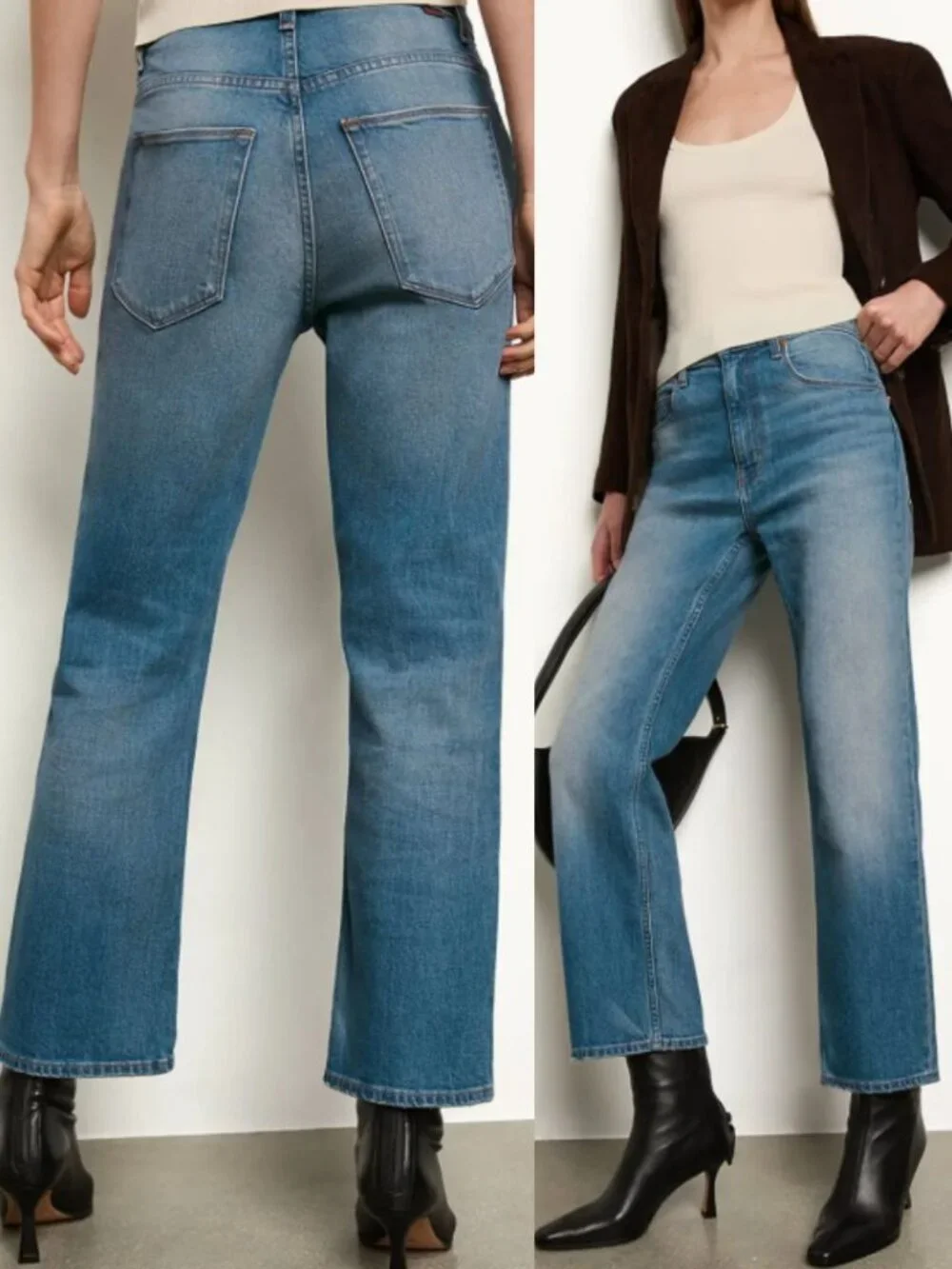 Jamie Haller Kenickie Jean Distressed Indigo Blue Denim Straight Hemmed Size‎ 27